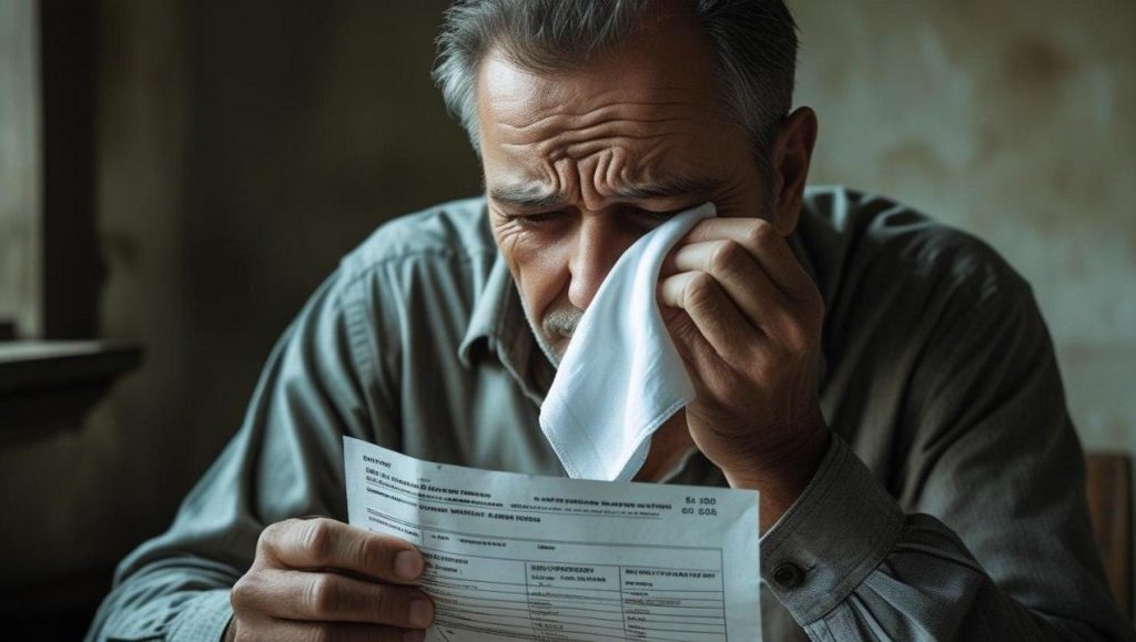 Pensionato in lacrime